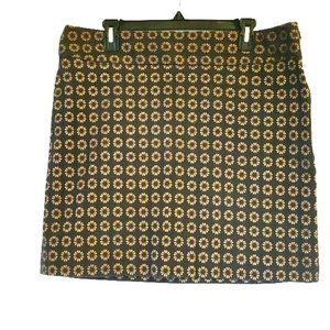 Ann Taylor Loft Size 14 Dark Purple Mini Skirt All Over Sunflower Pattern